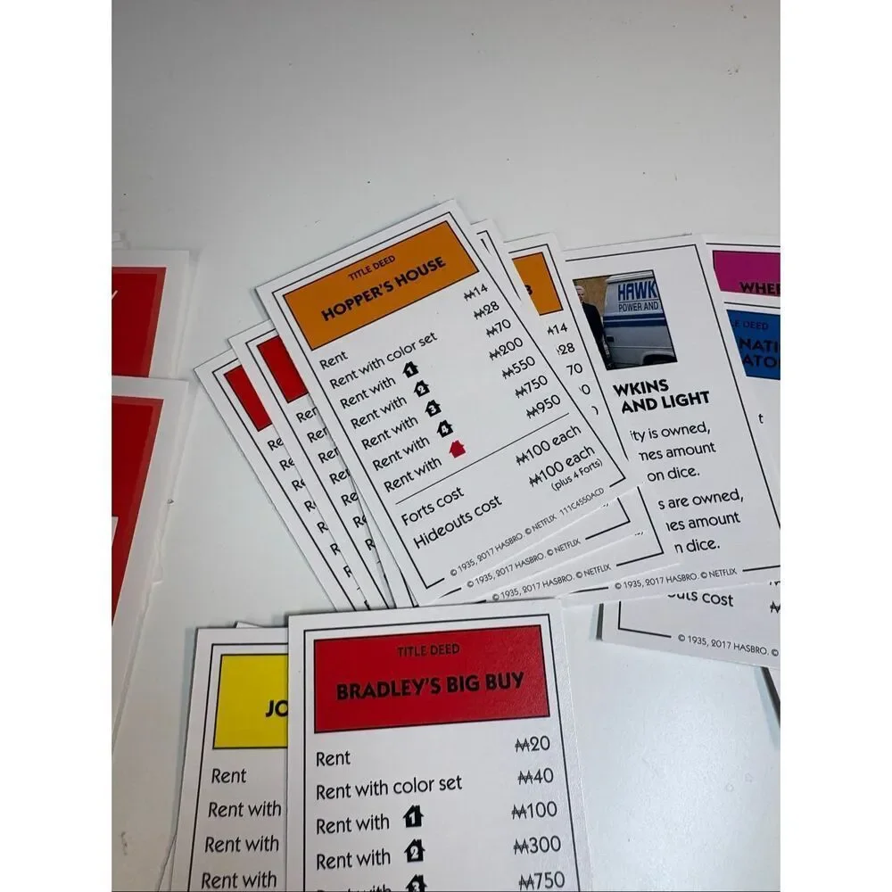 Monopoly Stranger Things Replacement Cards